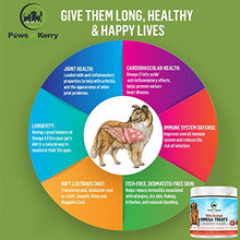 Paws of Kerry Omega 3 for Dogs | Fish Oil for Dogs Skin & Coat | Shedding, Dry, Itchy Skin Relief | Dog Skin Allergy Supplements for Joint, Immunity & Brain |EPA & DHA 120Chews